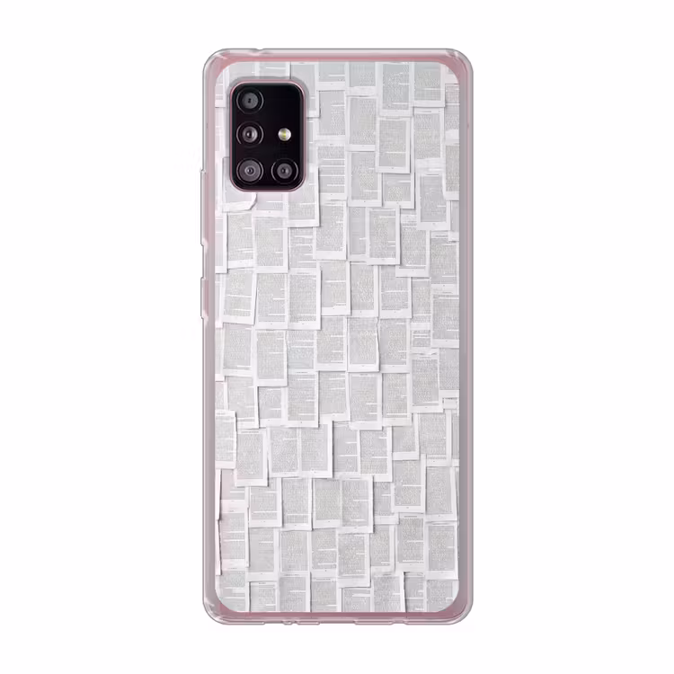 Papier - Overlappend - Textuur - Modern - Wit Telefoonhoesje Samsung Galaxy A51 5G klein -3d