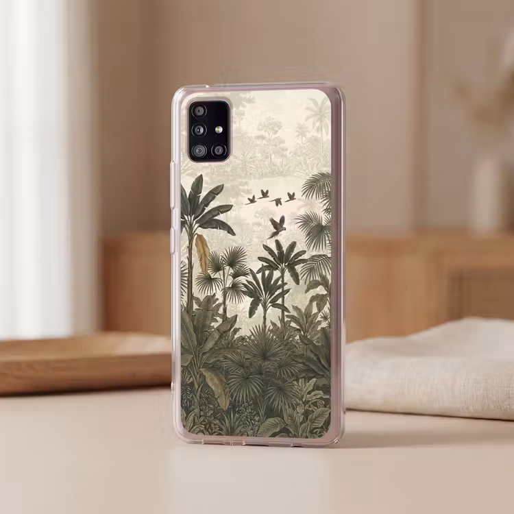Papagaaien - Jungle - Tropisch - Green Telefoonhoesje Samsung Galaxy A51 5G klein -sfeer2