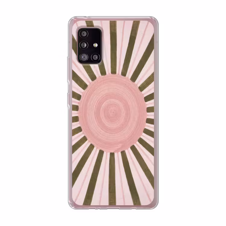 Patroon - Cirkel - Stralen - Abstract - Roze Telefoonhoesje Samsung Galaxy A51 5G klein -3d