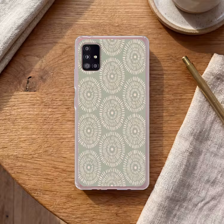 Patroon - Cirkels - Abstract - Modern - Groen Telefoonhoesje Samsung Galaxy A51 5G klein -sfeer1