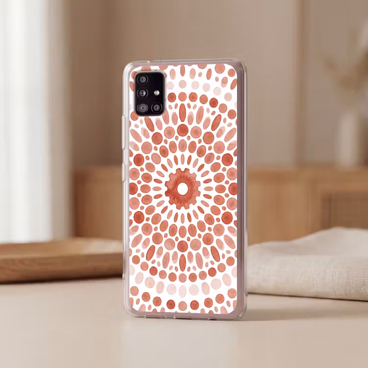 Patroon - Cirkels - Abstract - Modern - Rood Telefoonhoesje Samsung Galaxy A51 5G klein -sfeer2