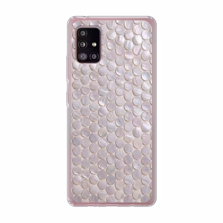 Patroon - Cirkels - Abstract - Modern - Wit Telefoonhoesje Samsung Galaxy A51 5G klein -3d