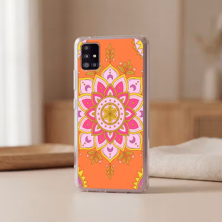 Patroon - Bloemmotief - Decoratie - Abstract - Roze Telefoonhoesje Samsung Galaxy A51 5G klein -sfeer2