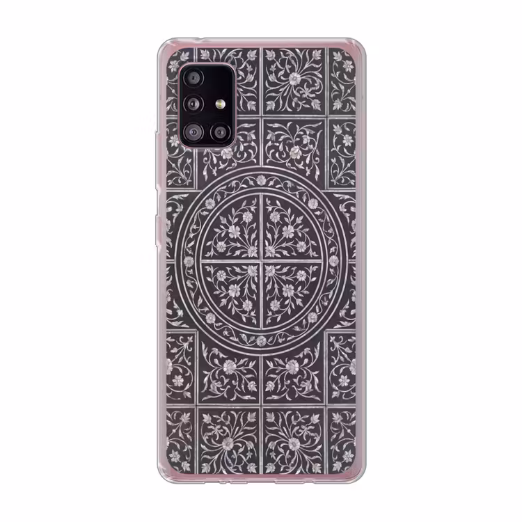 Patroon - Bloemmotief - Decoratie - Klassiek - Zwart Telefoonhoesje Samsung Galaxy A51 5G klein -3d