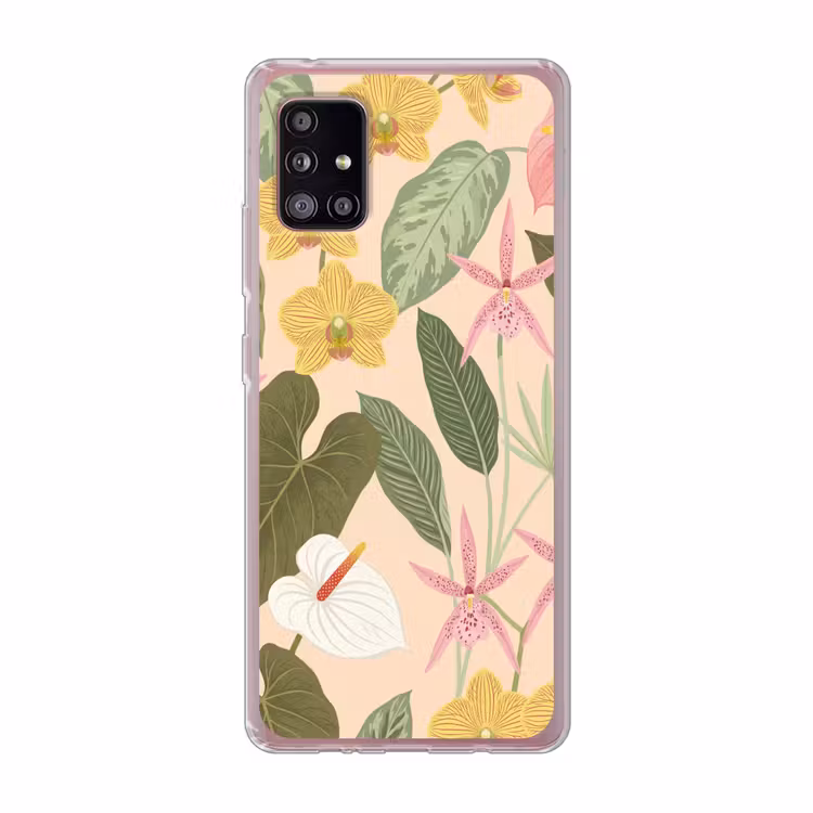 Patroon - Bloemen - Kleurrijk Telefoonhoesje Samsung Galaxy A51 5G klein -3d