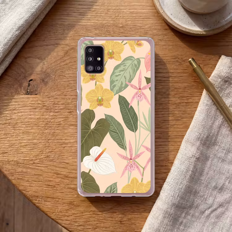 Patroon - Bloemen - Kleurrijk Telefoonhoesje Samsung Galaxy A51 5G klein -sfeer1