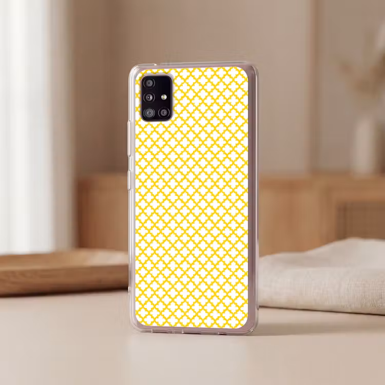 Patroon - Geometrisch - Klassiek - Geel Telefoonhoesje Samsung Galaxy A51 5G klein 373 -sfeer2