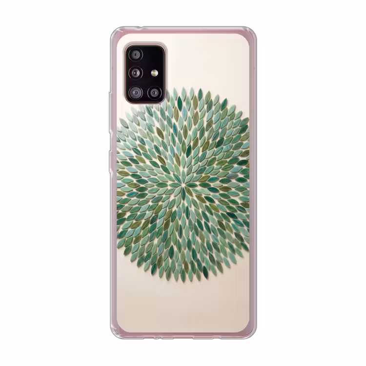 Patroon - Blad - Groen - Abstract Telefoonhoesje Samsung Galaxy A51 5G klein -3d