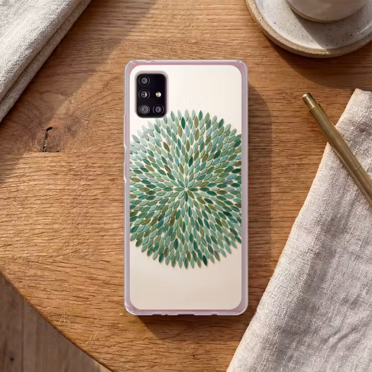 Patroon - Blad - Groen - Abstract Telefoonhoesje Samsung Galaxy A51 5G klein -sfeer1