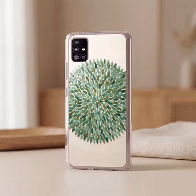 Patroon - Blad - Groen - Abstract Telefoonhoesje Samsung Galaxy A51 5G klein -sfeer2