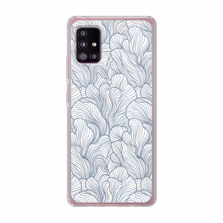 Patroon - Lijnen - Organisch - Abstract - Blauw Telefoonhoesje Samsung Galaxy A51 5G klein -3d