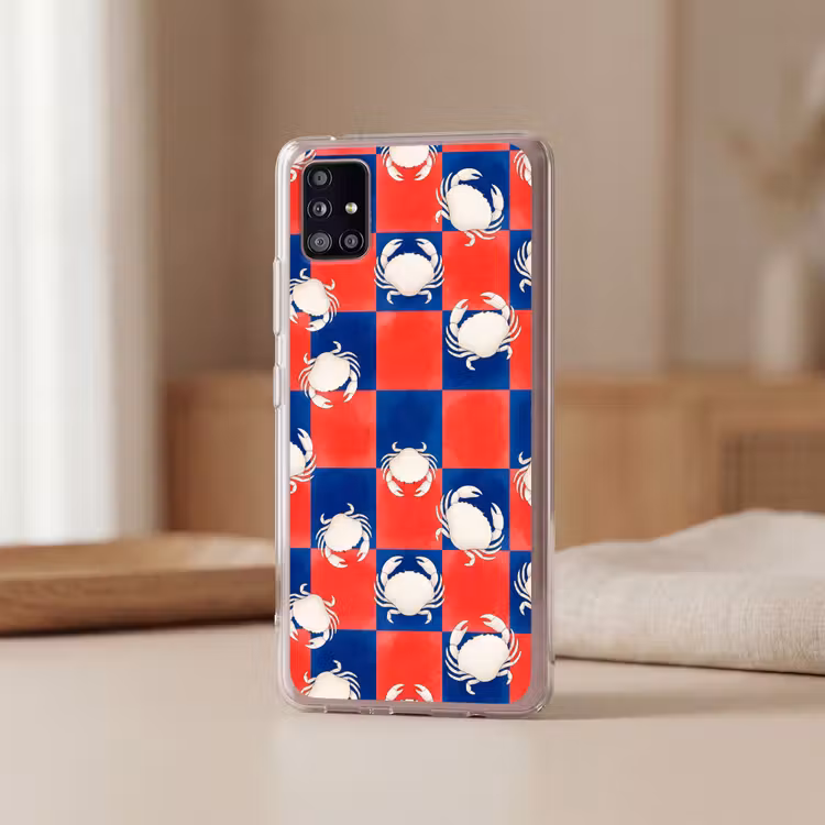 Patroon - Zeeleven - Rood - Blauw - Abstract Telefoonhoesje Samsung Galaxy A51 5G klein -sfeer2