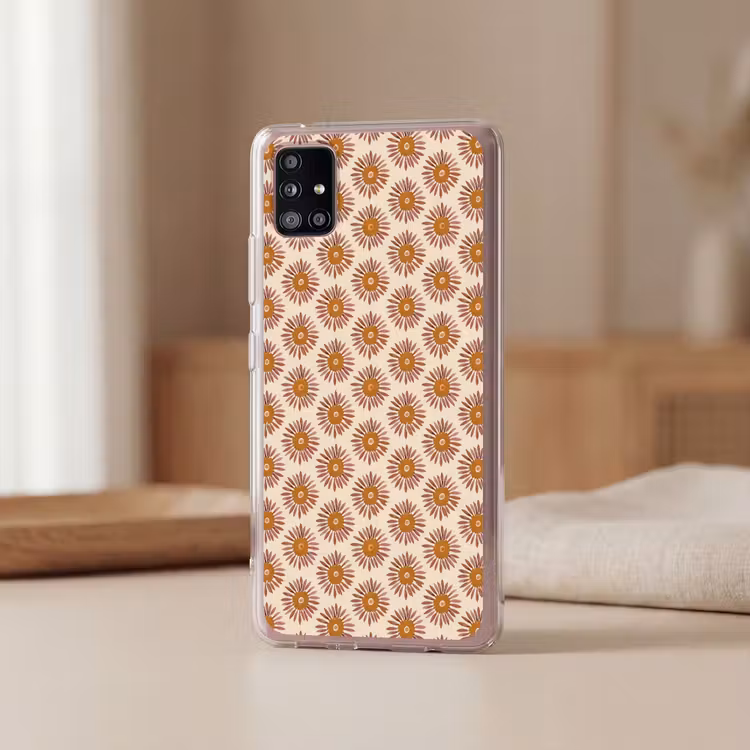 Patroon - Retro - Bruin Telefoonhoesje Samsung Galaxy A51 5G klein 373 -sfeer2