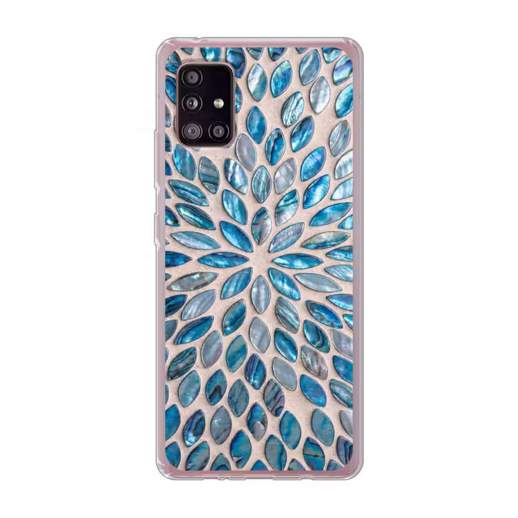 Patroon - Glans - Abstract - Blauw - Decoratie Telefoonhoesje Samsung Galaxy A51 5G klein -3d