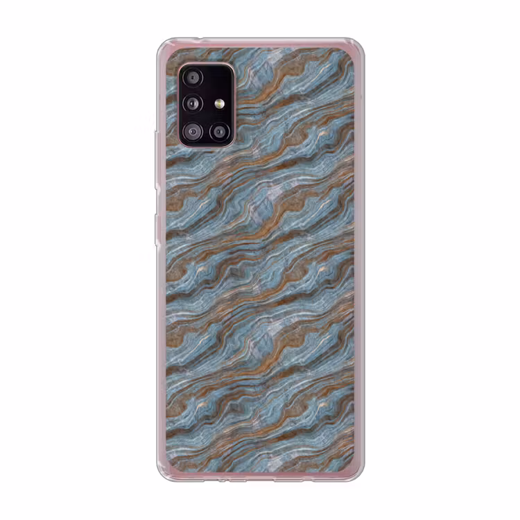 Patroon - Steen - Blauw Telefoonhoesje Samsung Galaxy A51 5G klein 373 -3d
