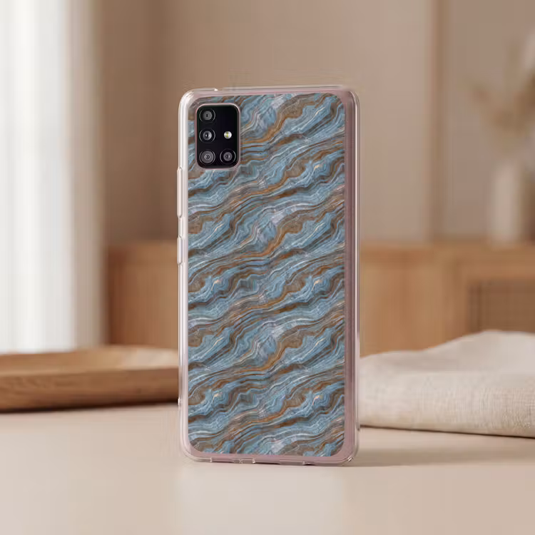 Patroon - Steen - Blauw Telefoonhoesje Samsung Galaxy A51 5G klein 373 -sfeer2