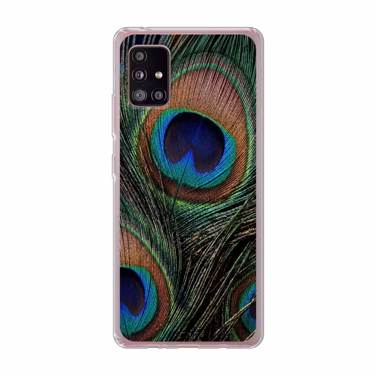 Pauwenveren - Klassiek - Groen Telefoonhoesje Samsung Galaxy A51 5G klein -3d