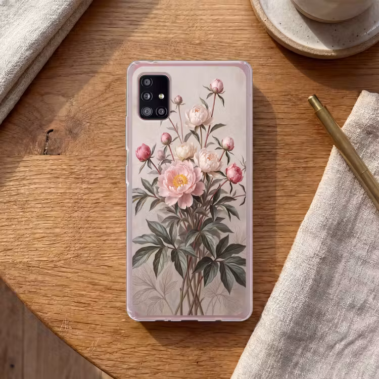 Pioenrozen - Boeket - Roze Telefoonhoesje Samsung Galaxy A51 5G klein -sfeer1