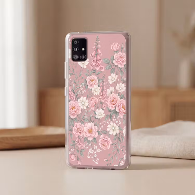 Pioenrozen - Vingerhoedskruid - Pink Telefoonhoesje Samsung Galaxy A51 5G klein -sfeer2