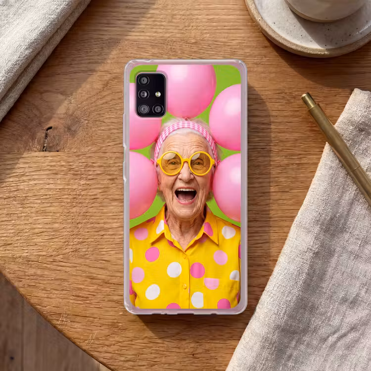 Mens - Ballonnen - Feest - Kleurrijk - Roze Telefoonhoesje Samsung Galaxy A51 5G klein -sfeer1