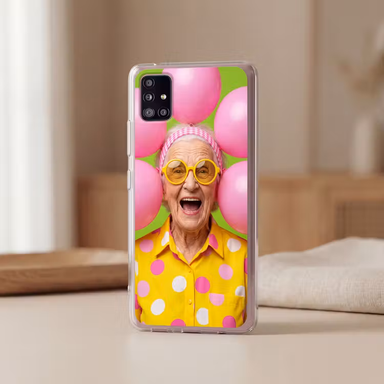 Mens - Ballonnen - Feest - Kleurrijk - Roze Telefoonhoesje Samsung Galaxy A51 5G klein -sfeer2