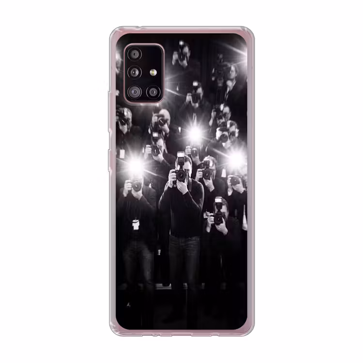 Mensen - Camera - Flitslicht - Zwart-wit - Media Telefoonhoesje Samsung Galaxy A51 5G klein -3d