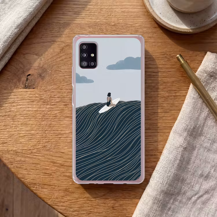 Persoon - Surfen - Oceaan - Natuur - Modern Telefoonhoesje Samsung Galaxy A51 5G klein -sfeer1