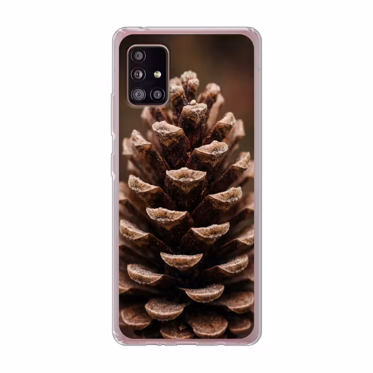 Dennenappel - Bos - Herfst - Bruin - Sfeervol Telefoonhoesje Samsung Galaxy A51 5G klein -3d