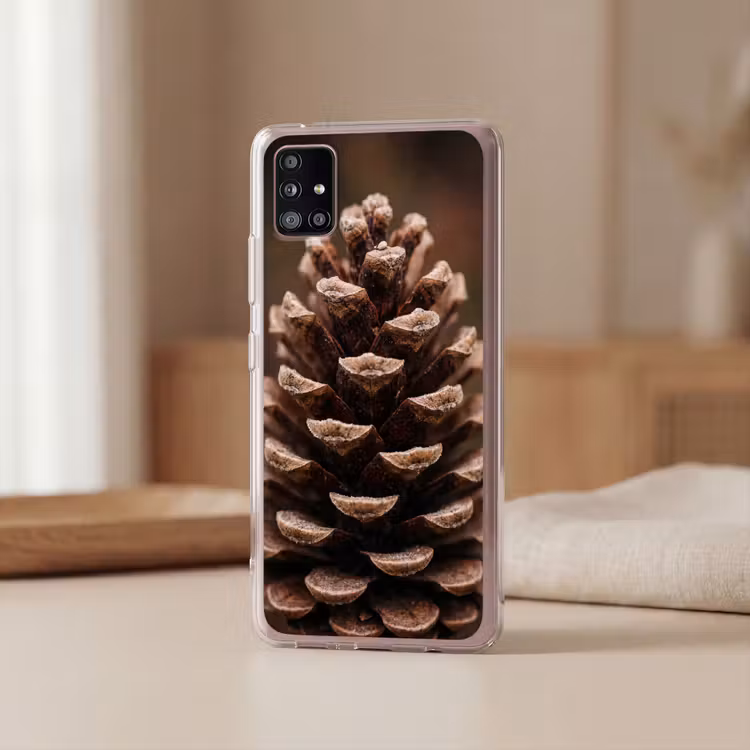 Dennenappel - Bos - Herfst - Bruin - Sfeervol Telefoonhoesje Samsung Galaxy A51 5G klein -sfeer2