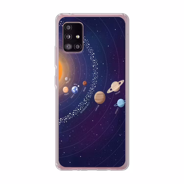Planetenstelsel - Ruimte - Illustratie Telefoonhoesje Samsung Galaxy A51 5G klein -3d