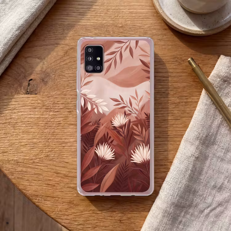 Planten - Bladeren - Botanisch - Modern - Bruin Telefoonhoesje Samsung Galaxy A51 5G klein -sfeer1