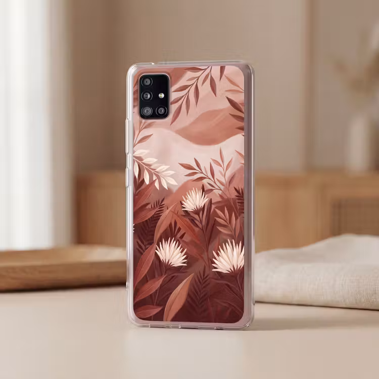 Planten - Bladeren - Botanisch - Modern - Bruin Telefoonhoesje Samsung Galaxy A51 5G klein -sfeer2