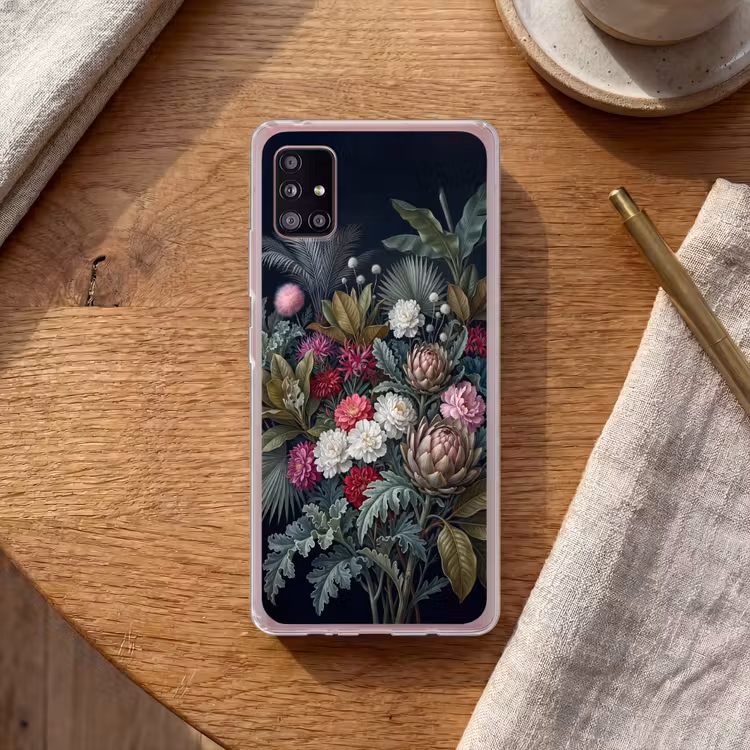 Planten - Tropisch - Botanisch - Donker - Groen Telefoonhoesje Samsung Galaxy A51 5G klein -sfeer1