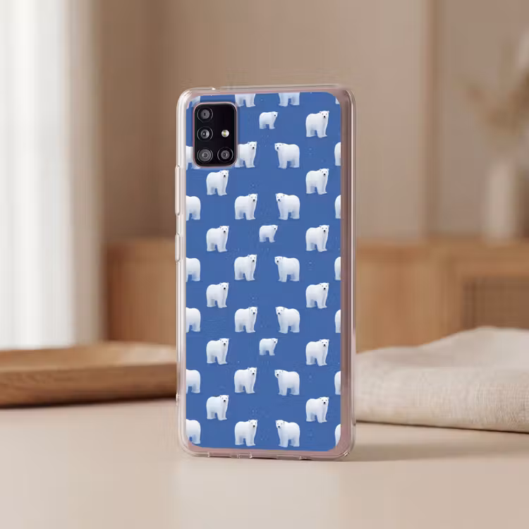 IJsbeer - Patroon - Blauw Telefoonhoesje Samsung Galaxy A51 5G klein 373 -sfeer2
