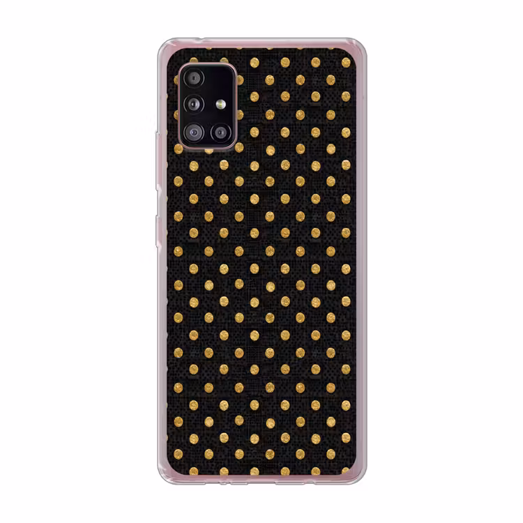 Polka Dot - Stippen - Goud - Zwart Telefoonhoesje Samsung Galaxy A51 5G klein 373 -3d