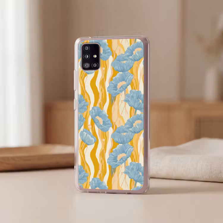 Papavers - Botanisch - Blauw Telefoonhoesje Samsung Galaxy A51 5G klein 373 -sfeer2