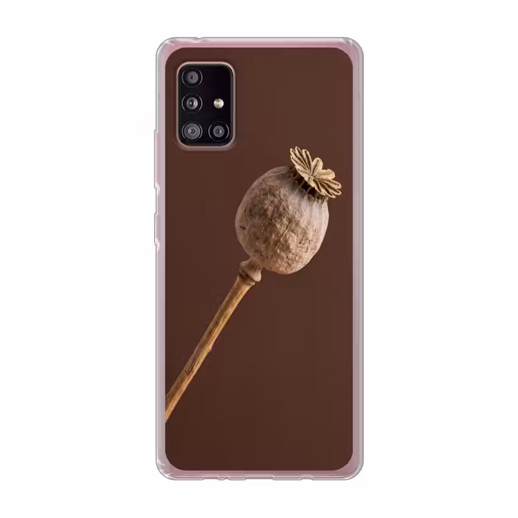Papaverbol - Droogbloem - Bruin - Minimalistisch Telefoonhoesje Samsung Galaxy A51 5G klein -3d