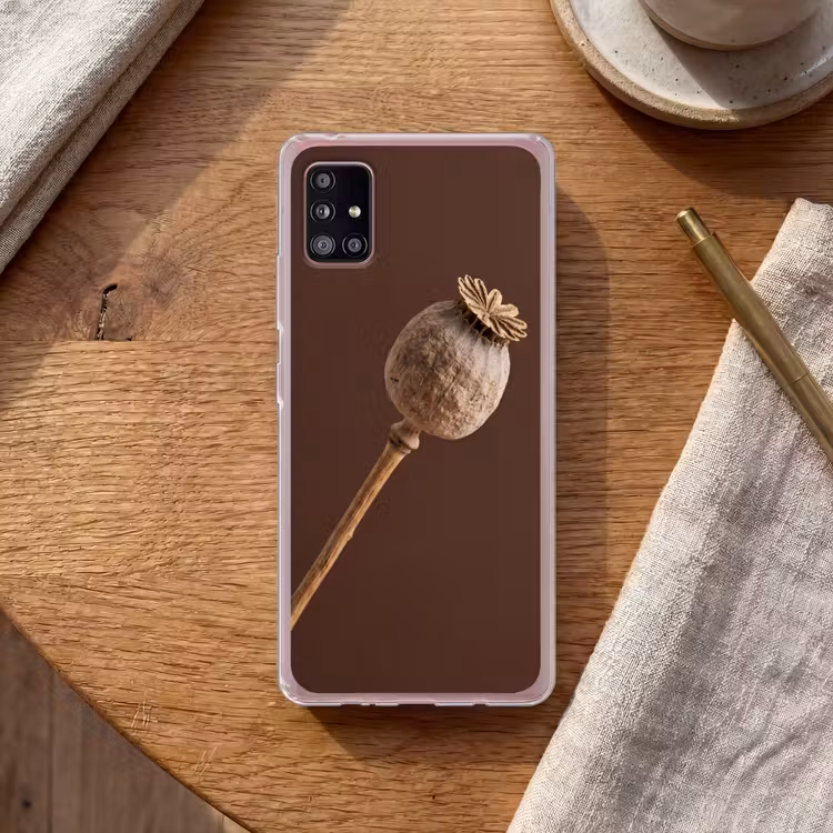 Papaverbol - Droogbloem - Bruin - Minimalistisch Telefoonhoesje Samsung Galaxy A51 5G klein -sfeer1