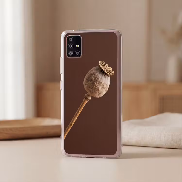 Papaverbol - Droogbloem - Bruin - Minimalistisch Telefoonhoesje Samsung Galaxy A51 5G klein -sfeer2