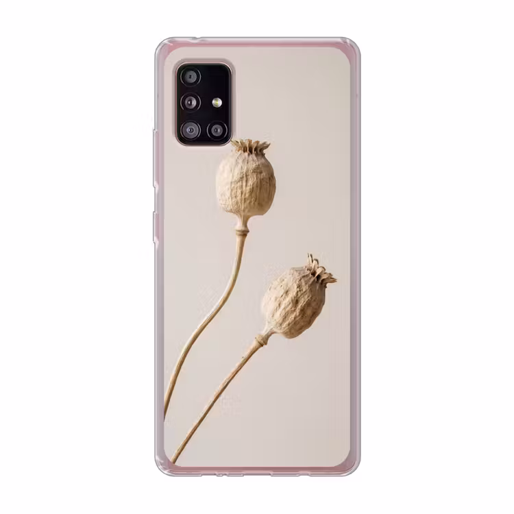 Papaverbollen - Droogbloemen - Minimalistisch - Beige - Rustig Telefoonhoesje Samsung Galaxy A51 5G klein -3d