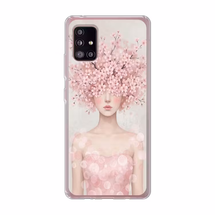 Portret - Kersenbloesem - Roze Telefoonhoesje Samsung Galaxy A51 5G klein -3d