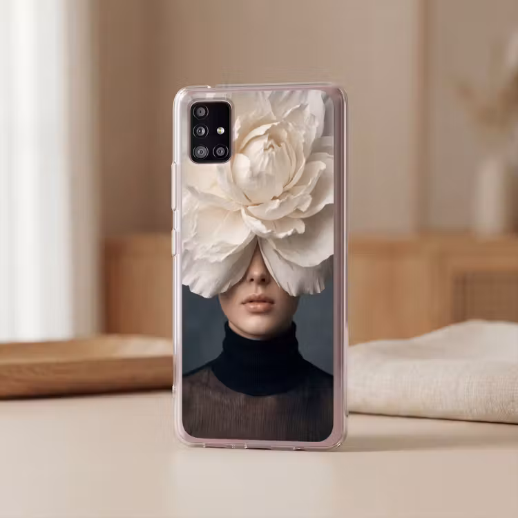 Portret - Mysterieus - Wit Telefoonhoesje Samsung Galaxy A51 5G klein -sfeer2