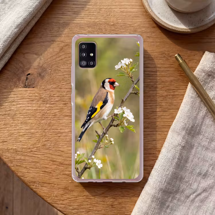 Putter - Bloesem - Lente - Natuur - Kleurrijk Telefoonhoesje Samsung Galaxy A51 5G klein -sfeer1