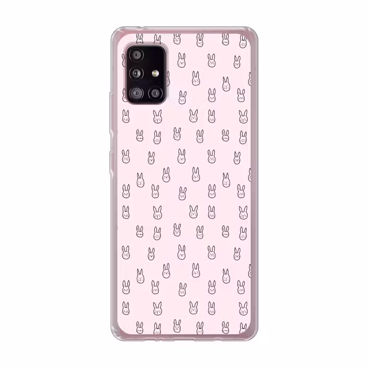 Konijnen - Minimalistisch - Roze Telefoonhoesje Samsung Galaxy A51 5G klein 373 -3d