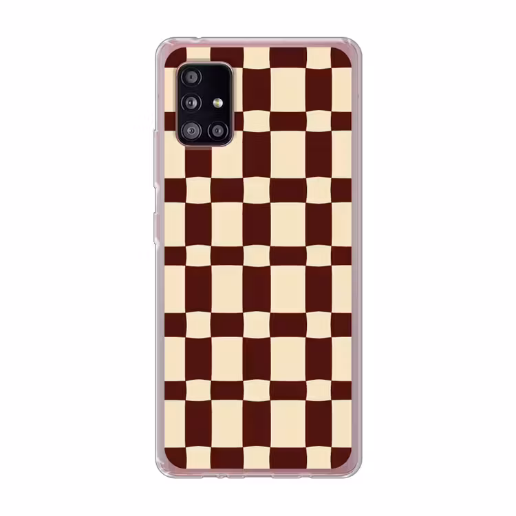 Retro - Patroon - Bruin Telefoonhoesje Samsung Galaxy A51 5G klein 373 -3d