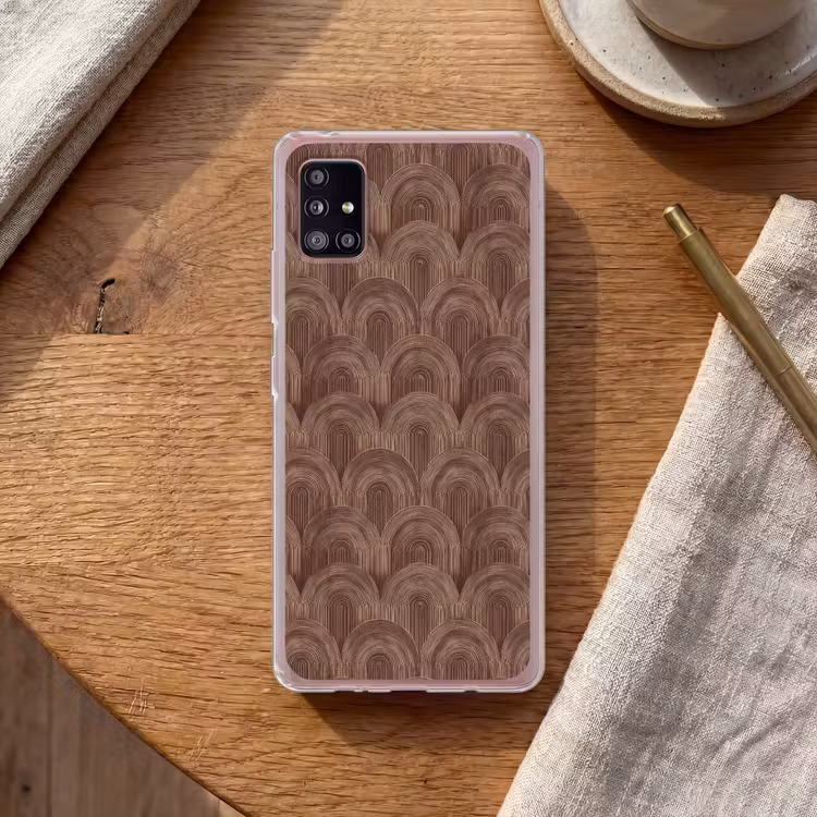 Ritmisch - Effect - Bruin Telefoonhoesje Samsung Galaxy A51 5G klein 373 -sfeer1