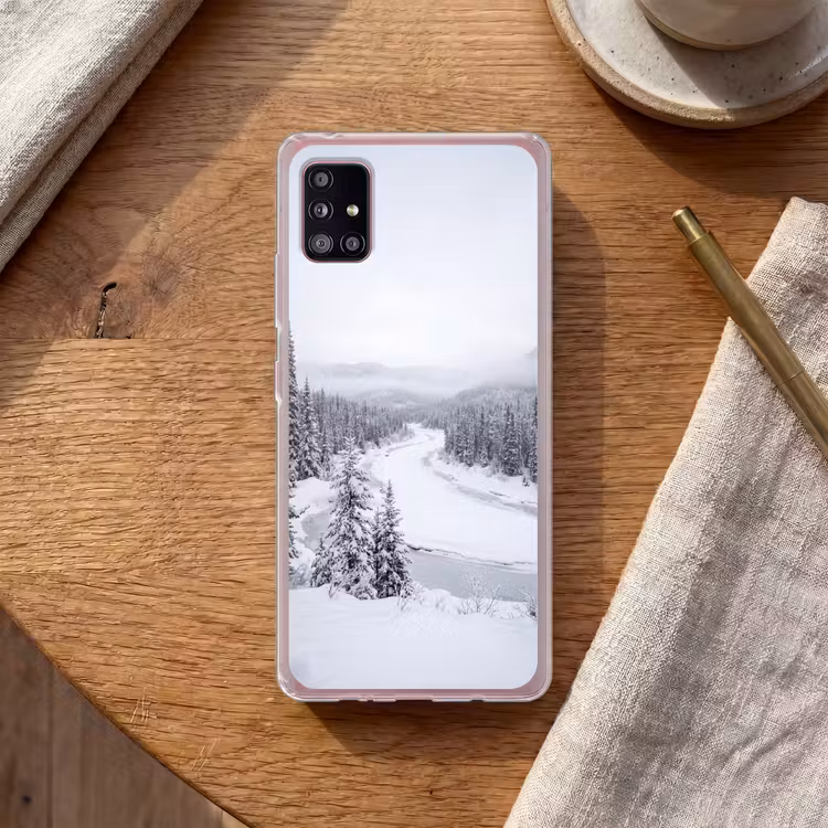 Rivier - Bevroren - Landschap - Winter Telefoonhoesje Samsung Galaxy A51 5G klein -sfeer1