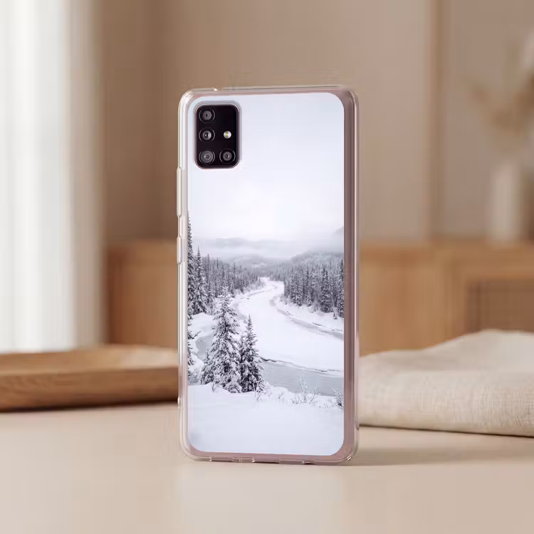 Rivier - Bevroren - Landschap - Winter Telefoonhoesje Samsung Galaxy A51 5G klein -sfeer2