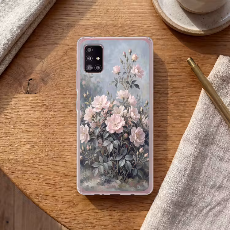 Rozen - Illustratie - Roze Telefoonhoesje Samsung Galaxy A51 5G klein -sfeer1