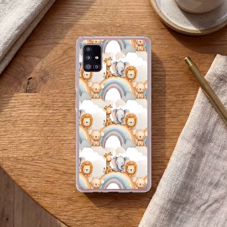 Safari - Regenboog - Kleurrijk Telefoonhoesje Samsung Galaxy A51 5G klein 373 -sfeer1